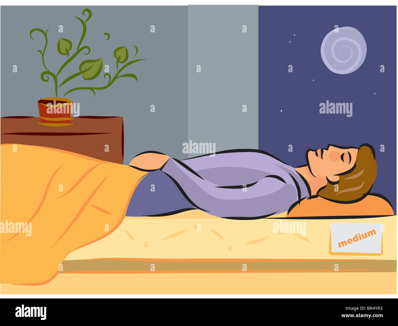 animated people sleeping in bed