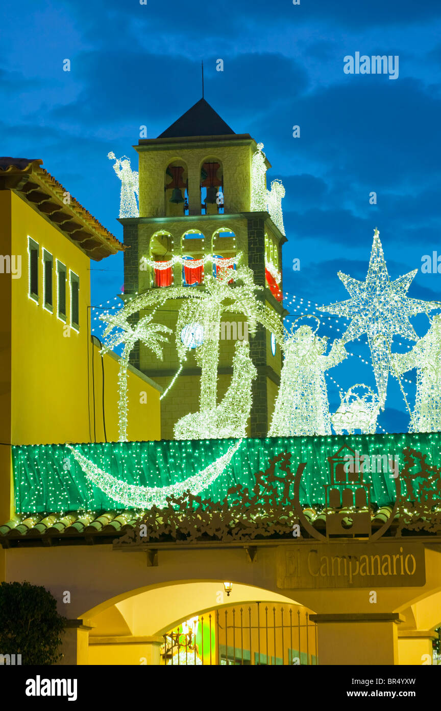 xmas lights at El Campanario Shopping Centre Corralejo Fuerteventura