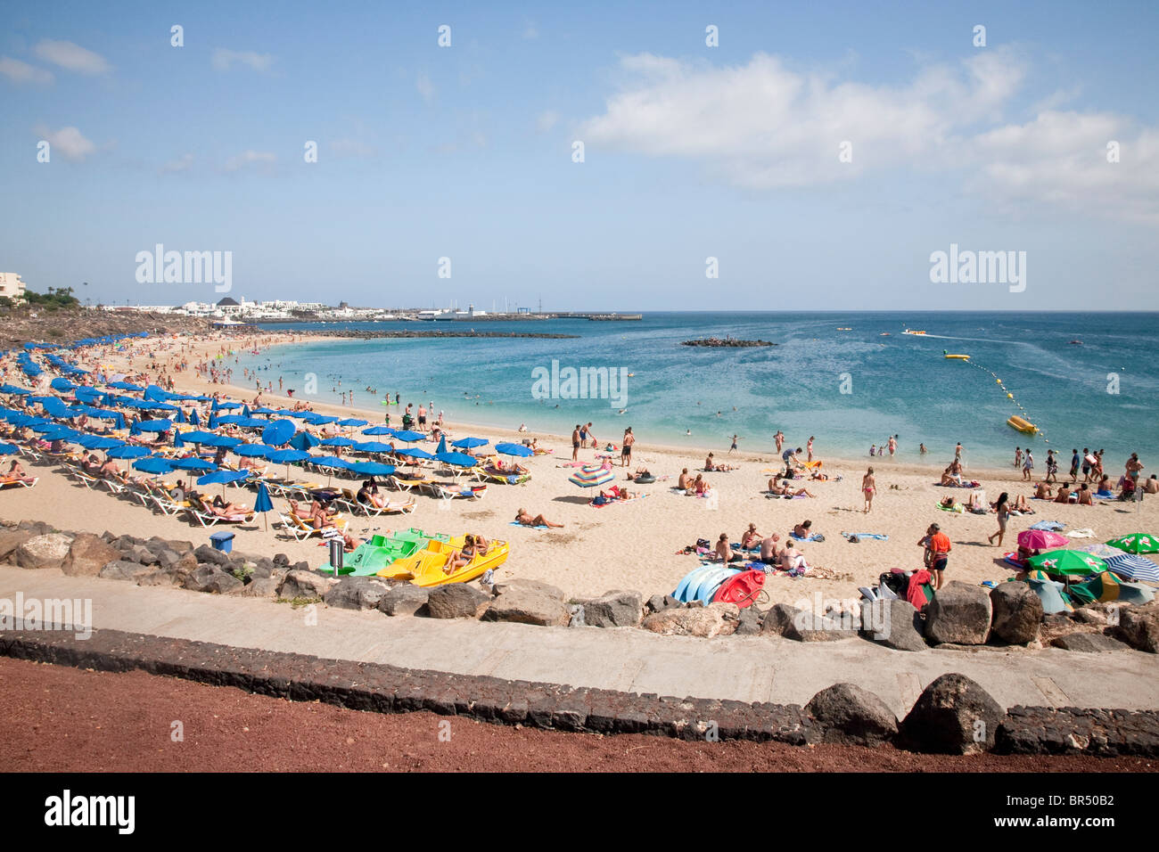 Playa Dorada Beach, Playa Blanca, Lanzarote Stock Photo - Alamy