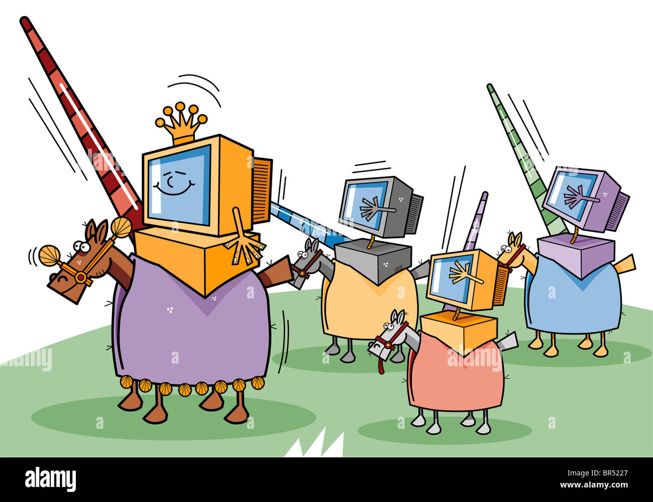 A graphical representation of a battle of computers Stock Photo Alamy