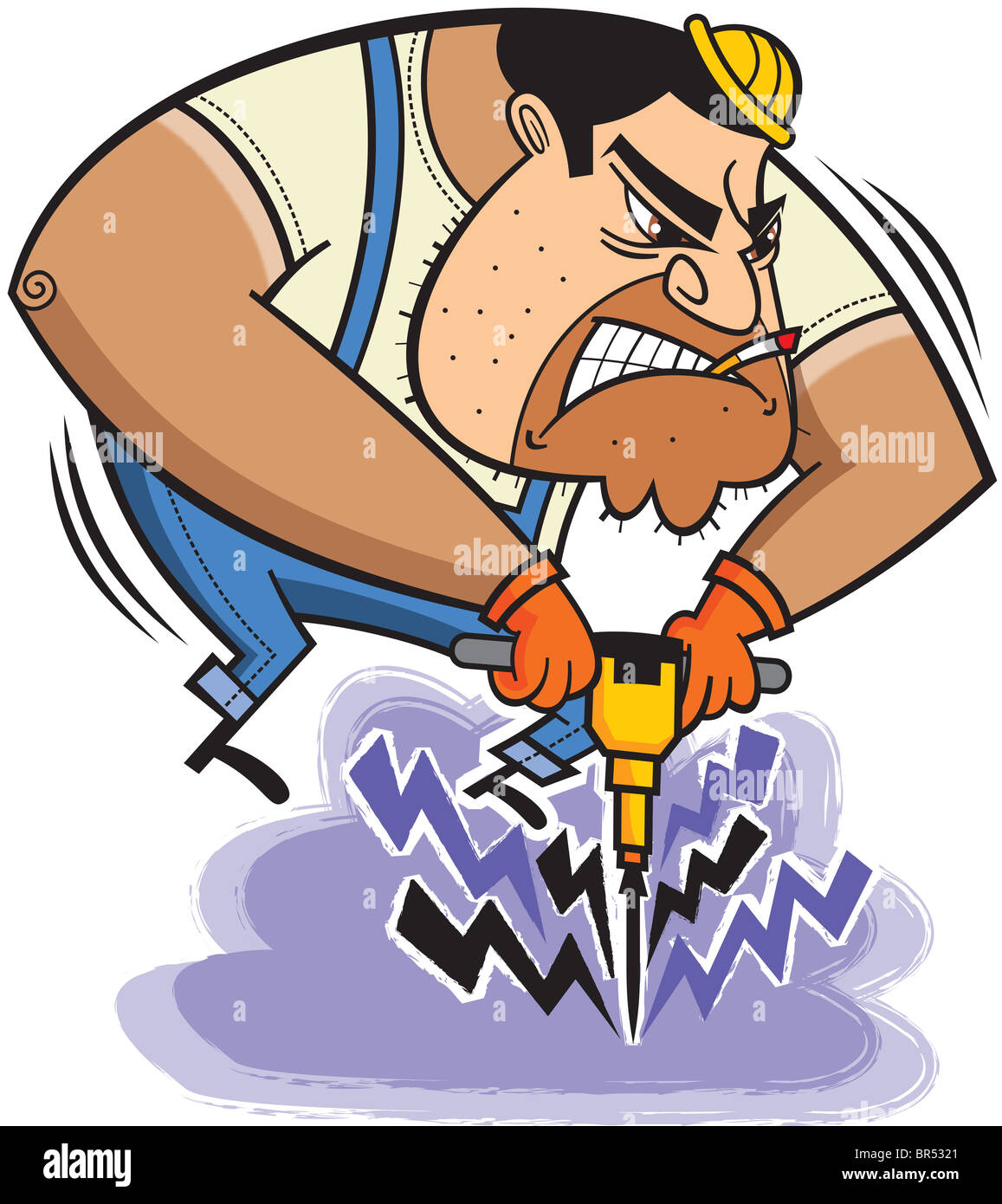 A construction worker using a jack hammer Stock Photo Alamy