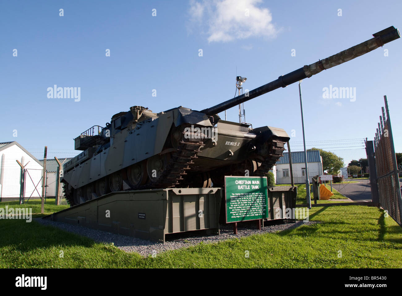 old 2nd world war armoured tank on display bat Castlemartin firing