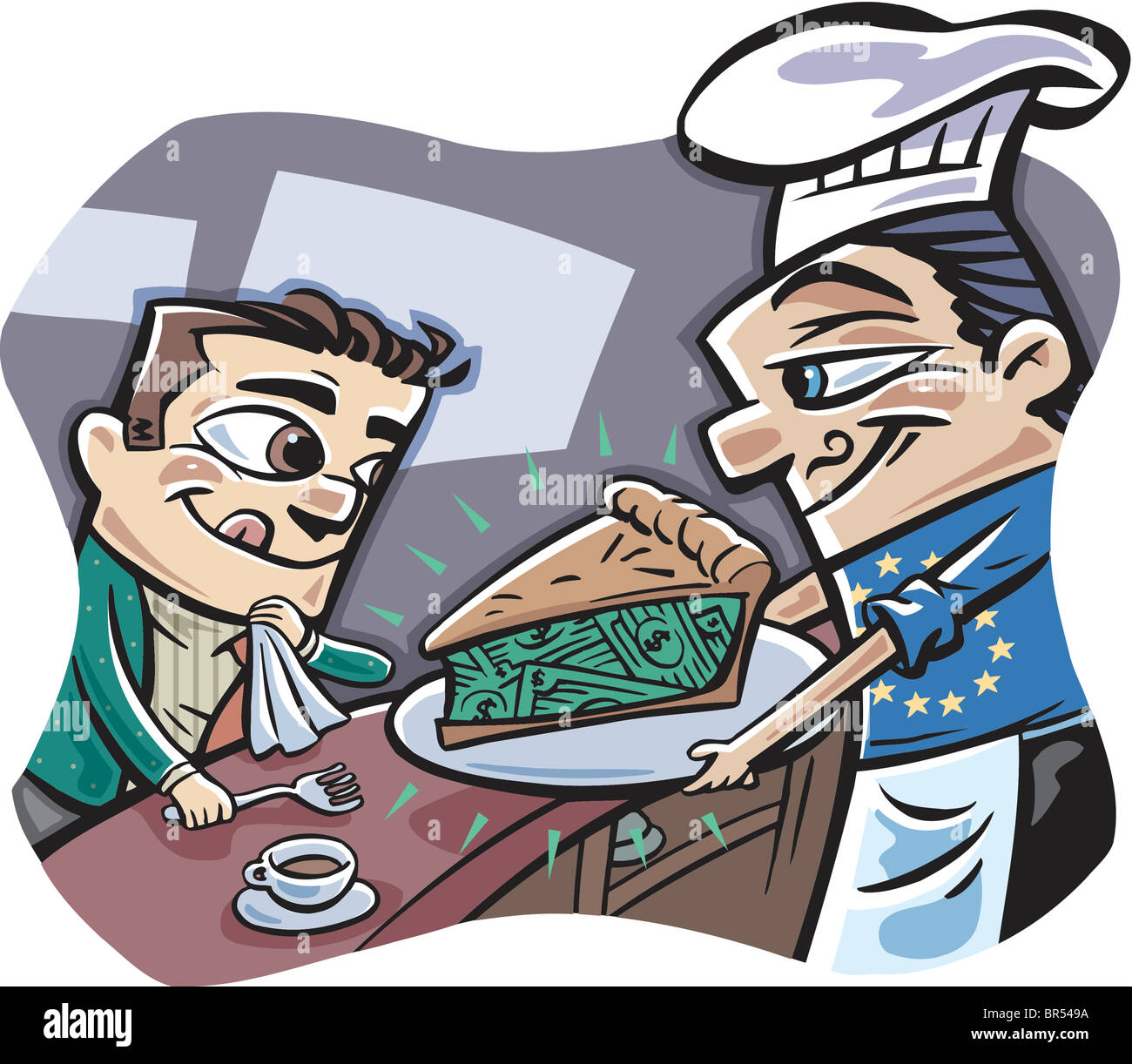 a piece of money pie Stock Photo Alamy