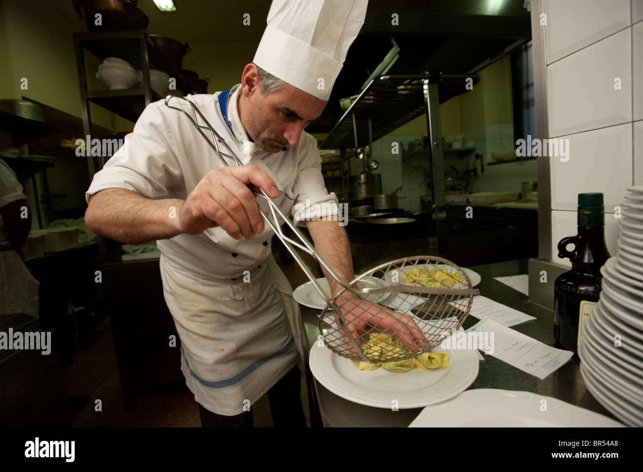 Restaurants and food of Milan. Stock Photo