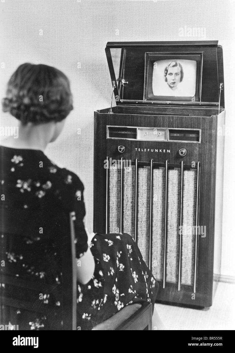 Historic photograph, Telefunken television model 441, around 1938 Stock Photo
