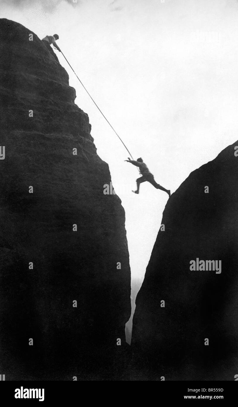 Historic photograph, mountain climber, around 1930 Stock Photo