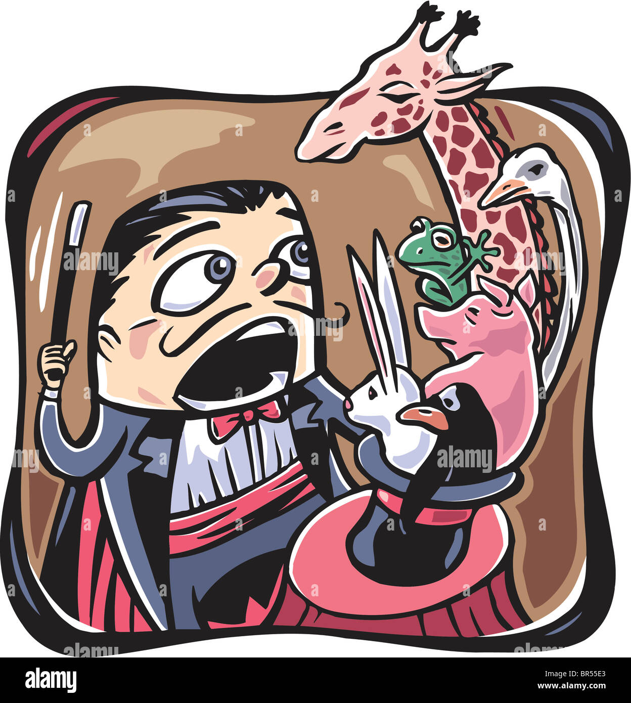 A magician performing a magic trick Stock Photo Alamy