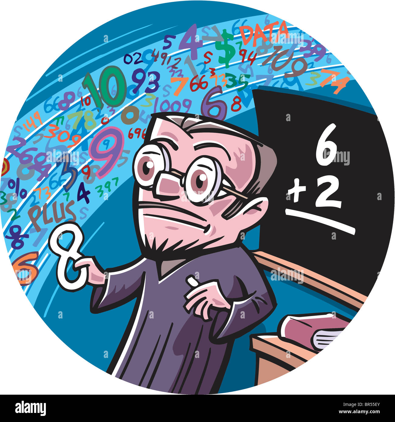 A math genius teaching maths Stock Photo Alamy