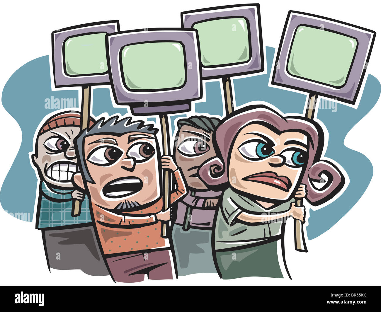 People protesting illustration Cut Out Stock Images & Pictures - Alamy