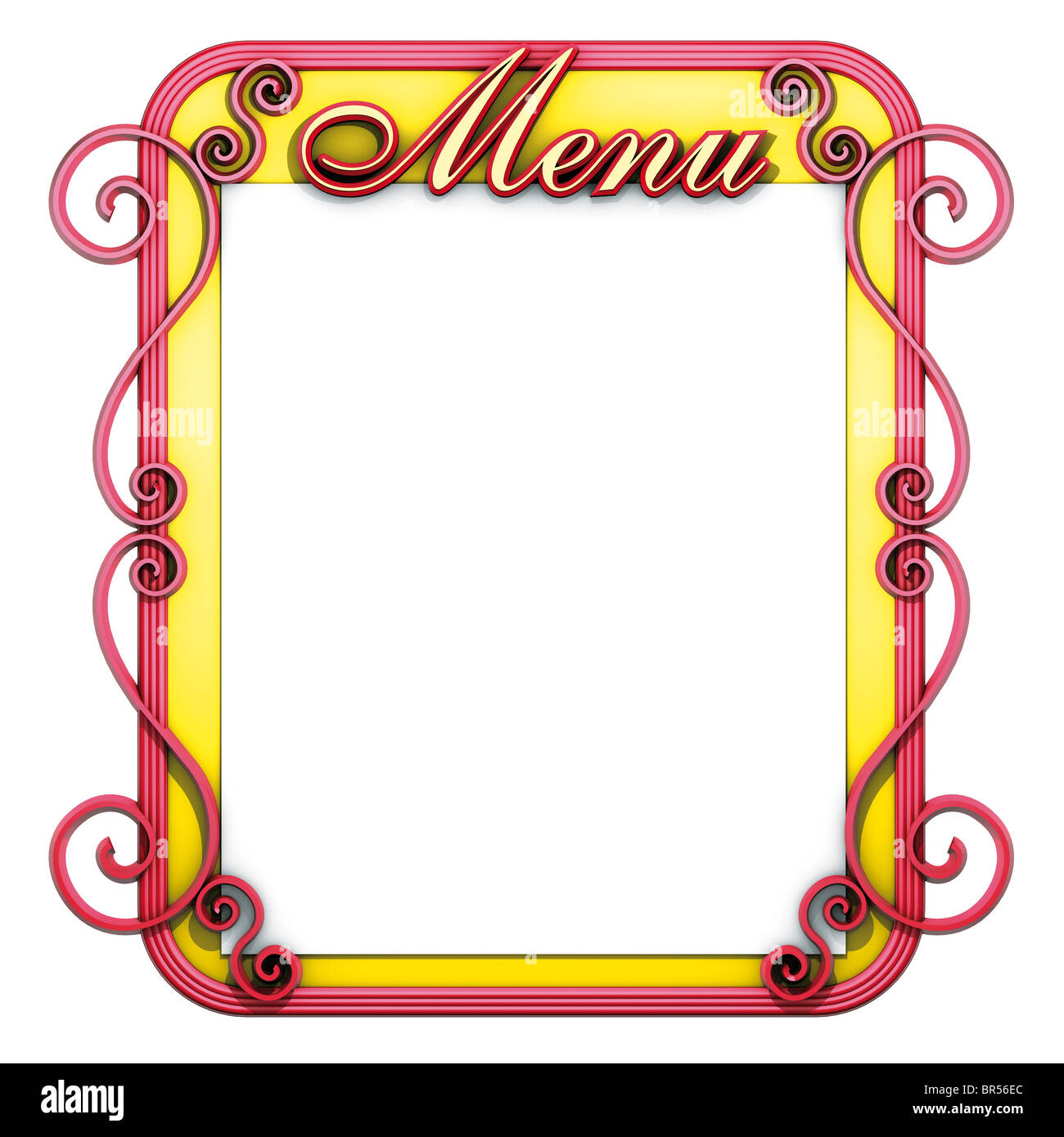 Blackboard menu red yellow Stock Photo