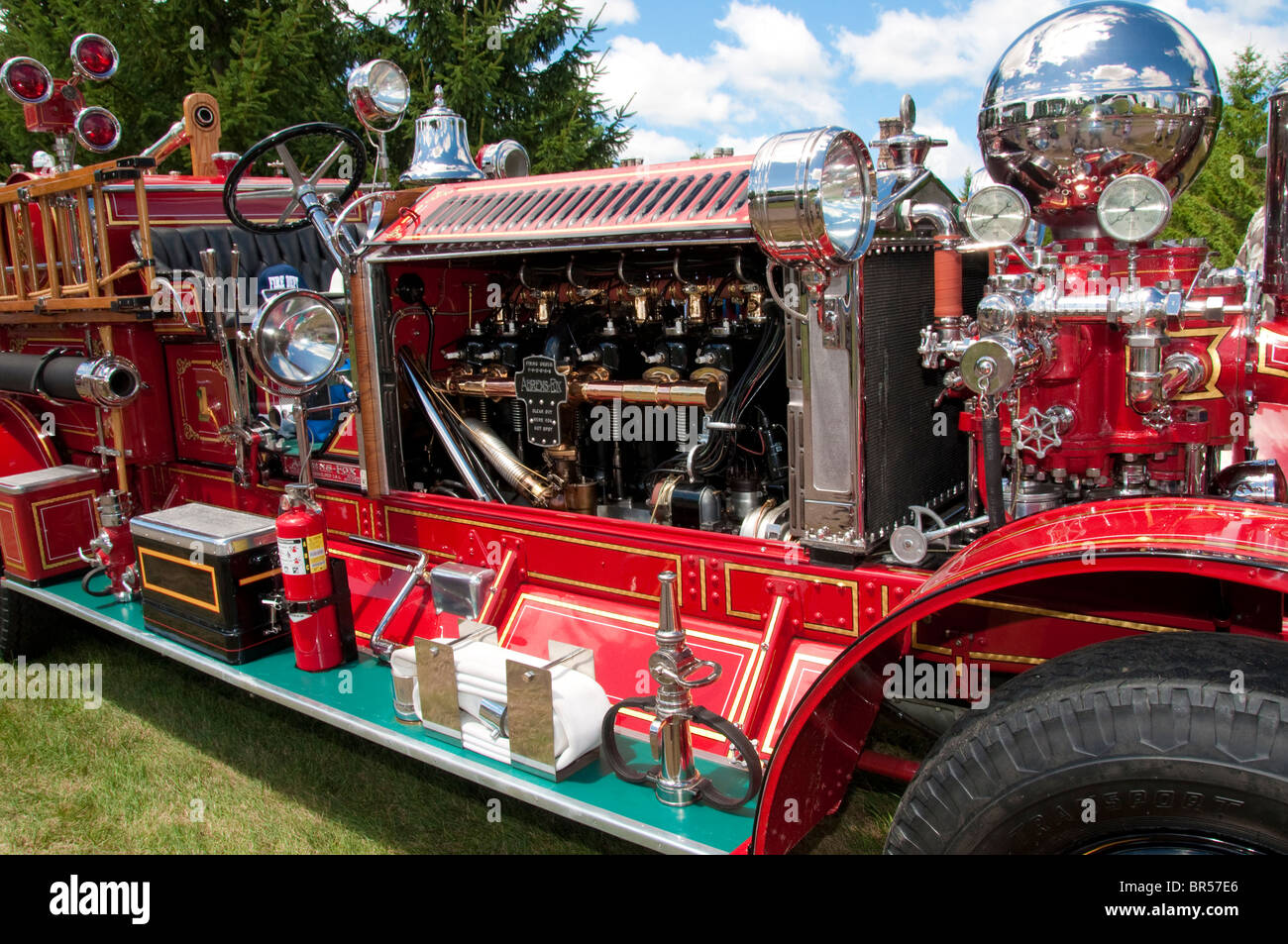 Old style of Firetruck Stock Photo