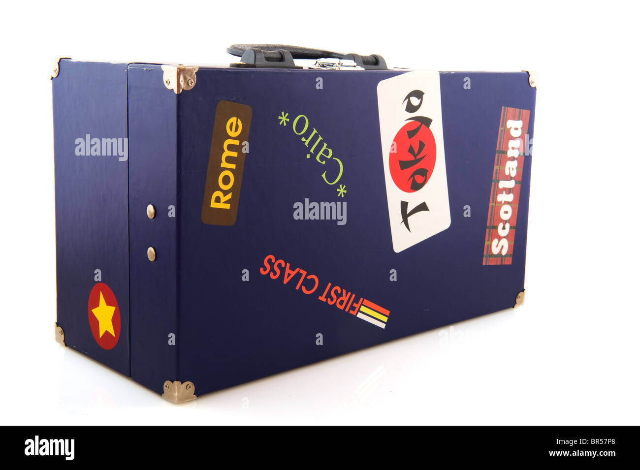 Suitcase for travel around the whole world Stock Photo Alamy