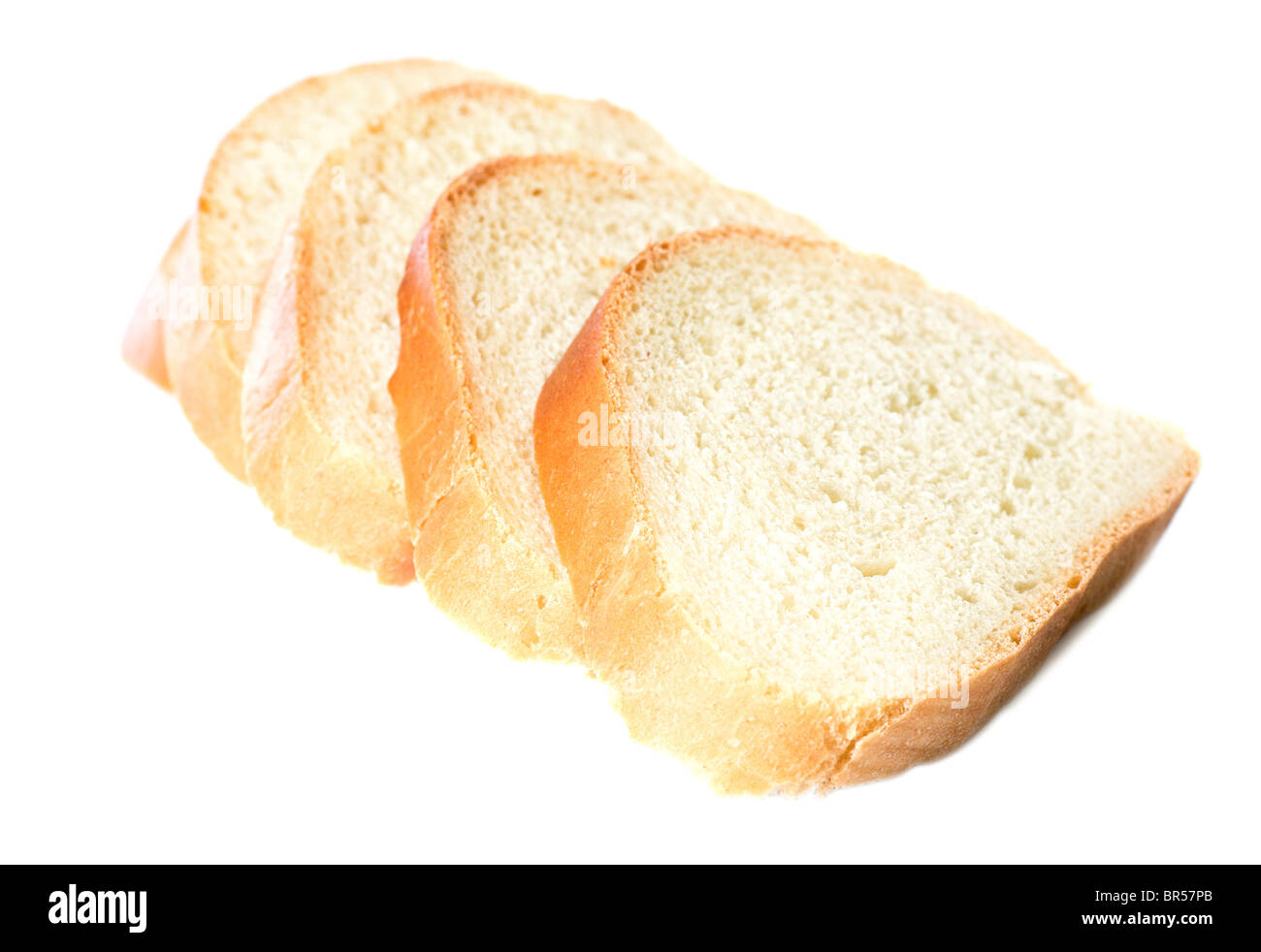 slices of wheat bread isolated on white background Stock Photo - Alamy