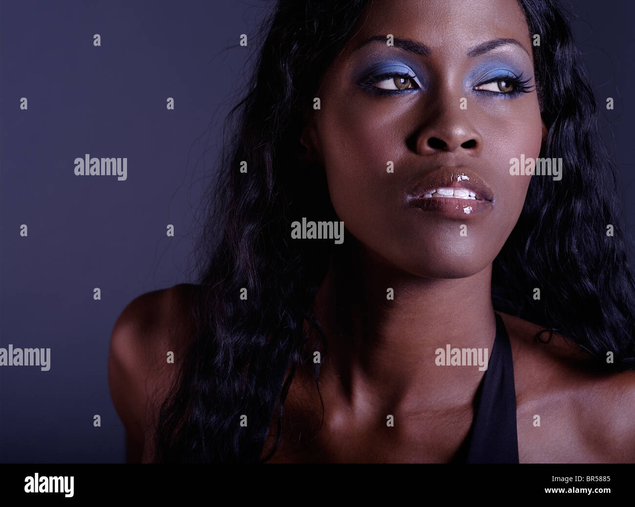 Studio image of beautiful black woman Stock Photo