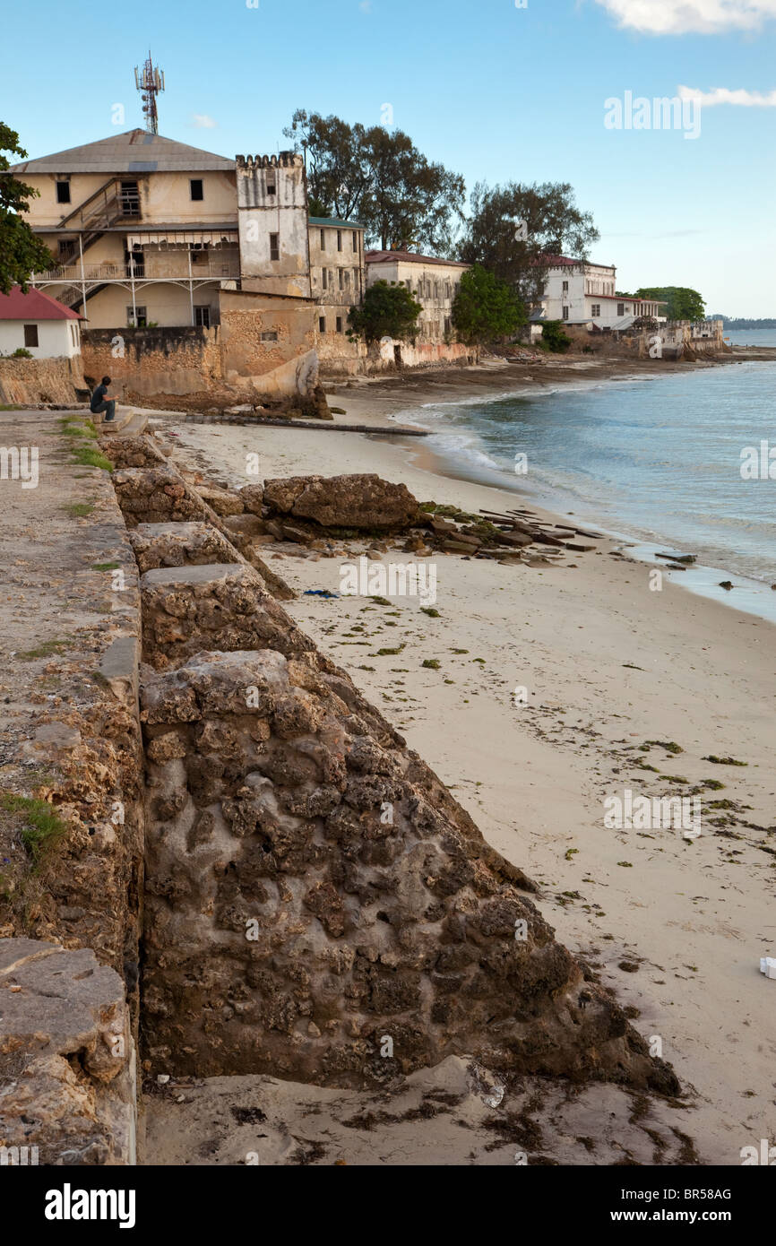 Stone Town, Zanzibar, Tanzania. Shangani Point at Dusk. Stock Photo