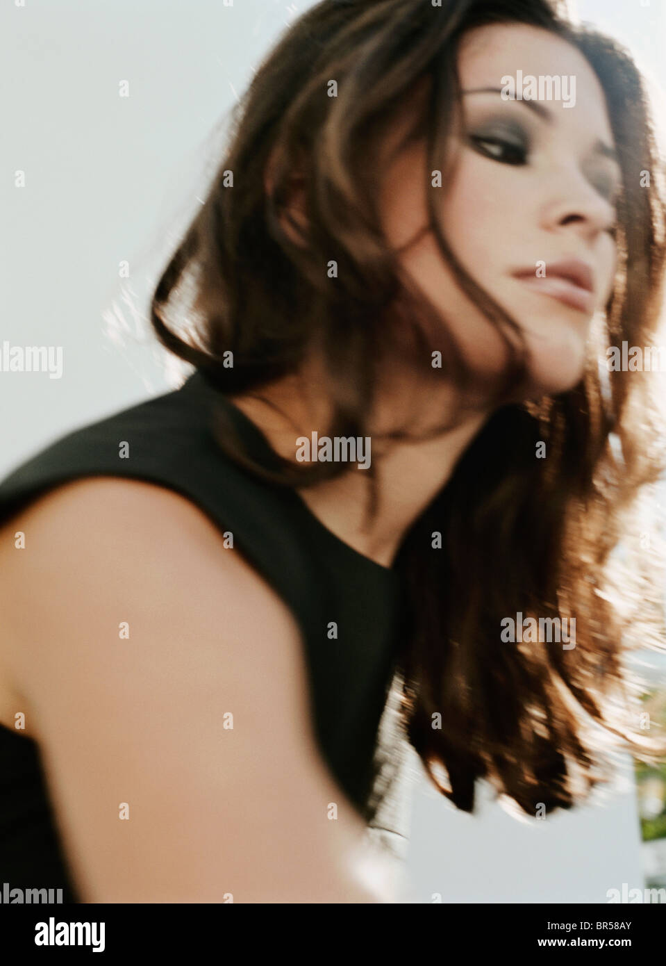 Brunette woman long hair hi-res stock photography and images - Alamy