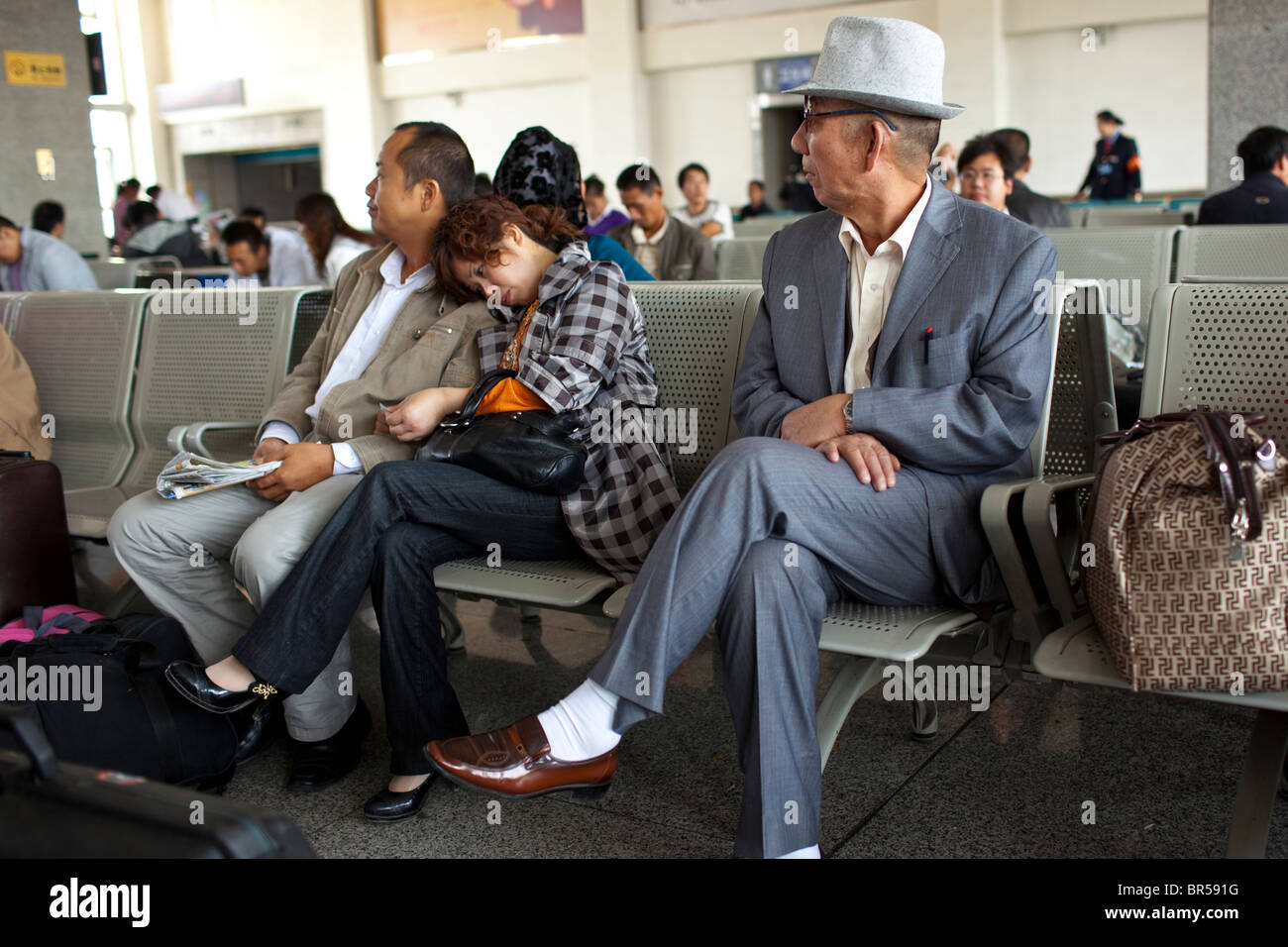 Waiting room at train station in Urumqi Xinjiang China. Stock Photo