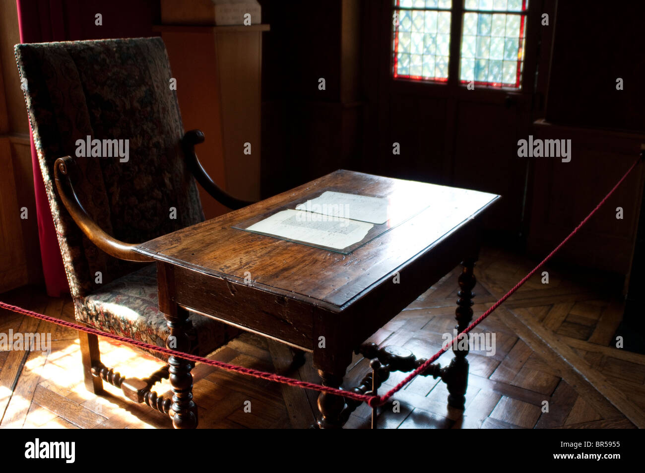 Balzac's House with his writing desk and chair, Paris, France Stock