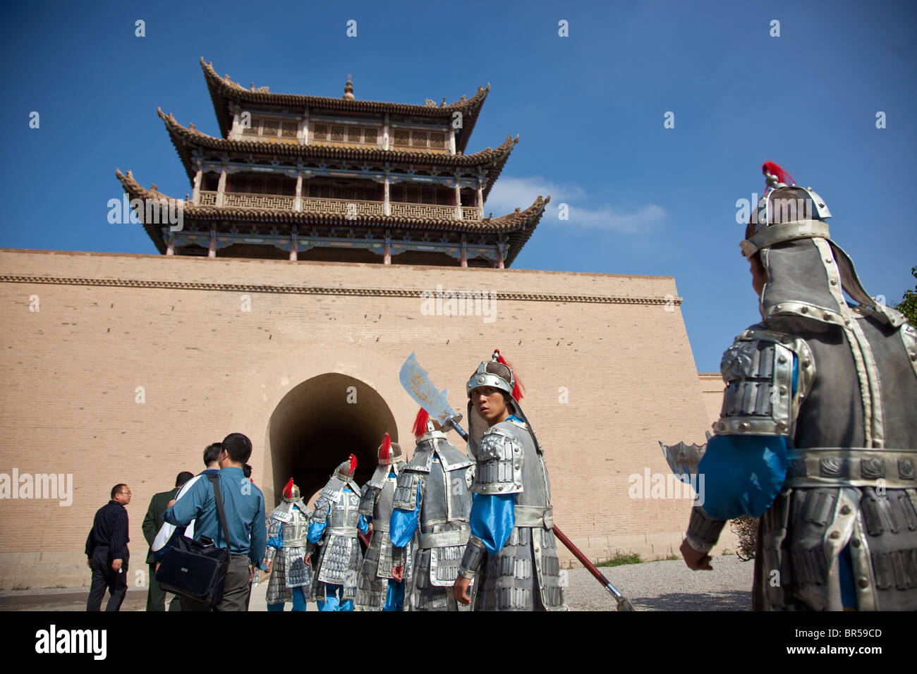 Fortress at Jiayuguan Pass Gansu China. Stock Photo
