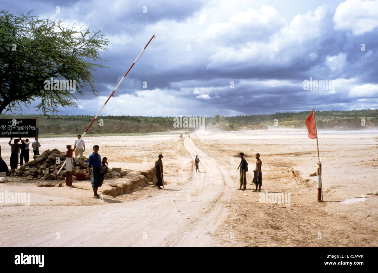 Dried out river valley, Burma, Myanmar, Asia Stock Photo