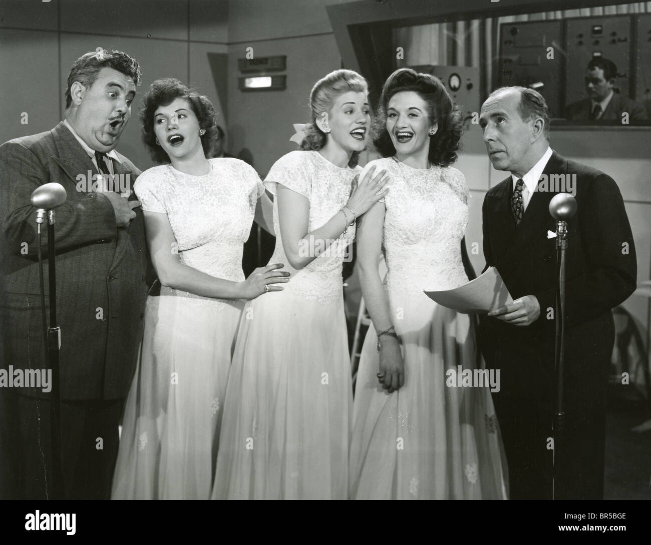 ALWAYS A BRIDESMAID  1943 Universal film with the Andrews Sisters who are from left: Maxene, Patty and LaVerne Stock Photo