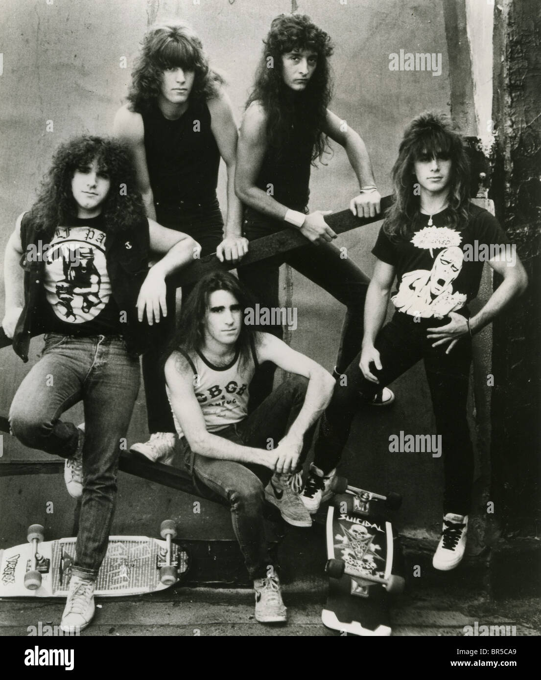 ANTHRAX  Promotional photo of US rock group about 1982. There have been many personel changes over life of the group Stock Photo