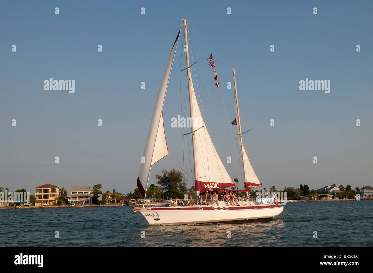 Sunset sailing on yacht from St Pete Beach near St Petersburg Florida