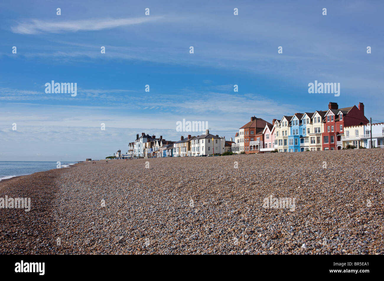 Seaside properties, Aldeburgh, Suffolk, eastern England. Stock Photo
