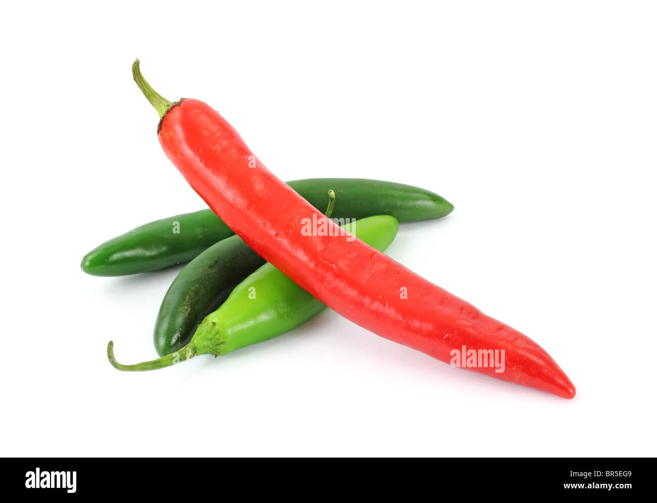 Green and red hot peppers Stock Photo - Alamy