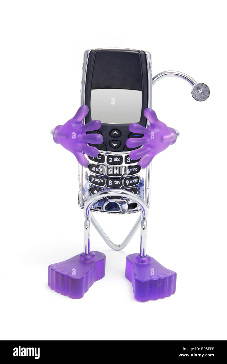 Mobile Phone on Holder Stock Photo