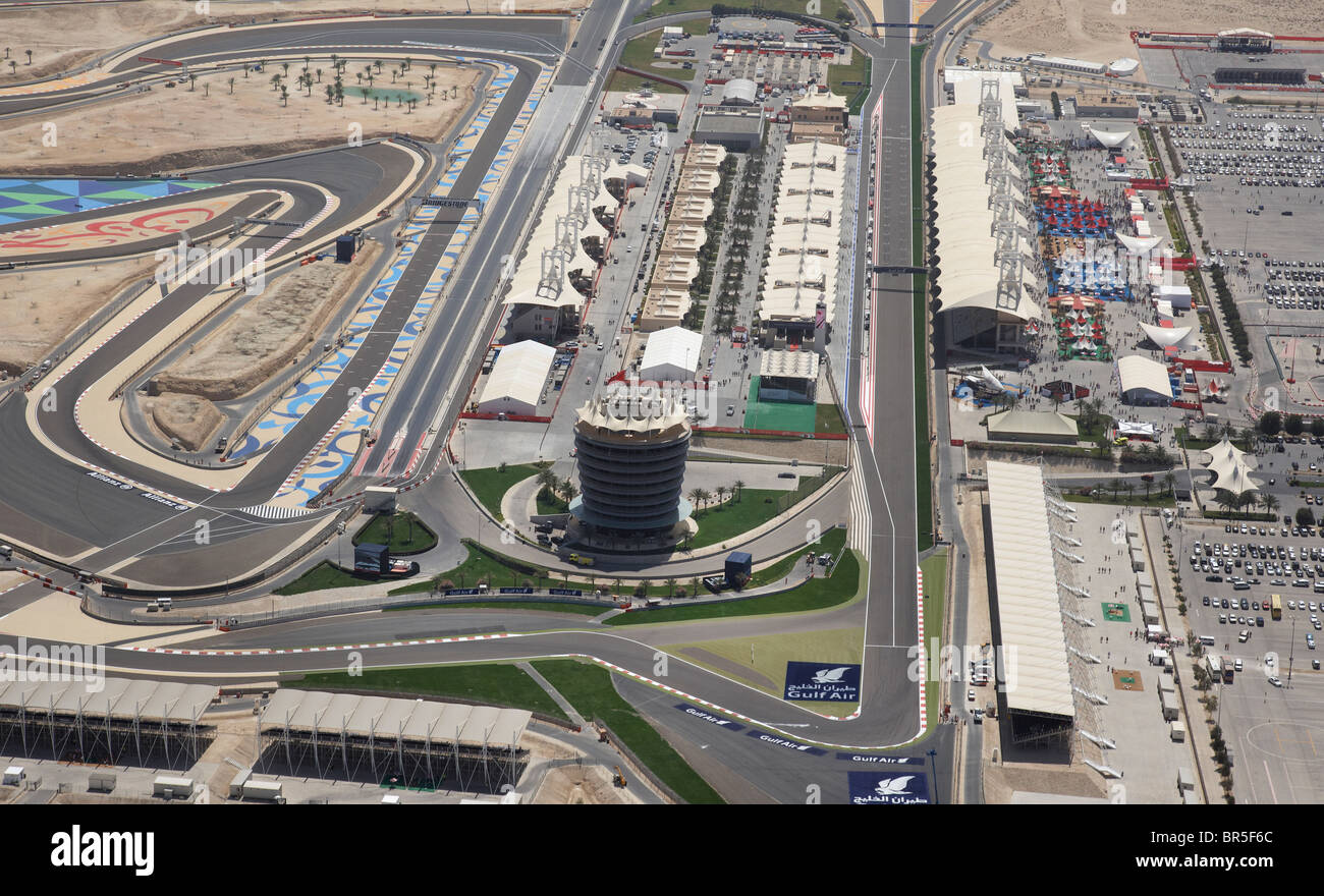 Aerial photo of the Bahrain International Circuit during the 2010