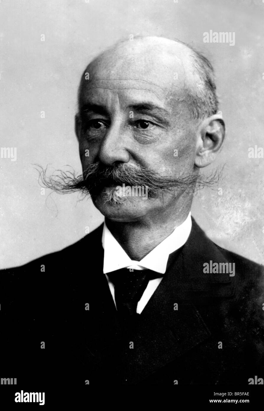 Historic photograph, old man with a moustache, around 1919 Stock Photo