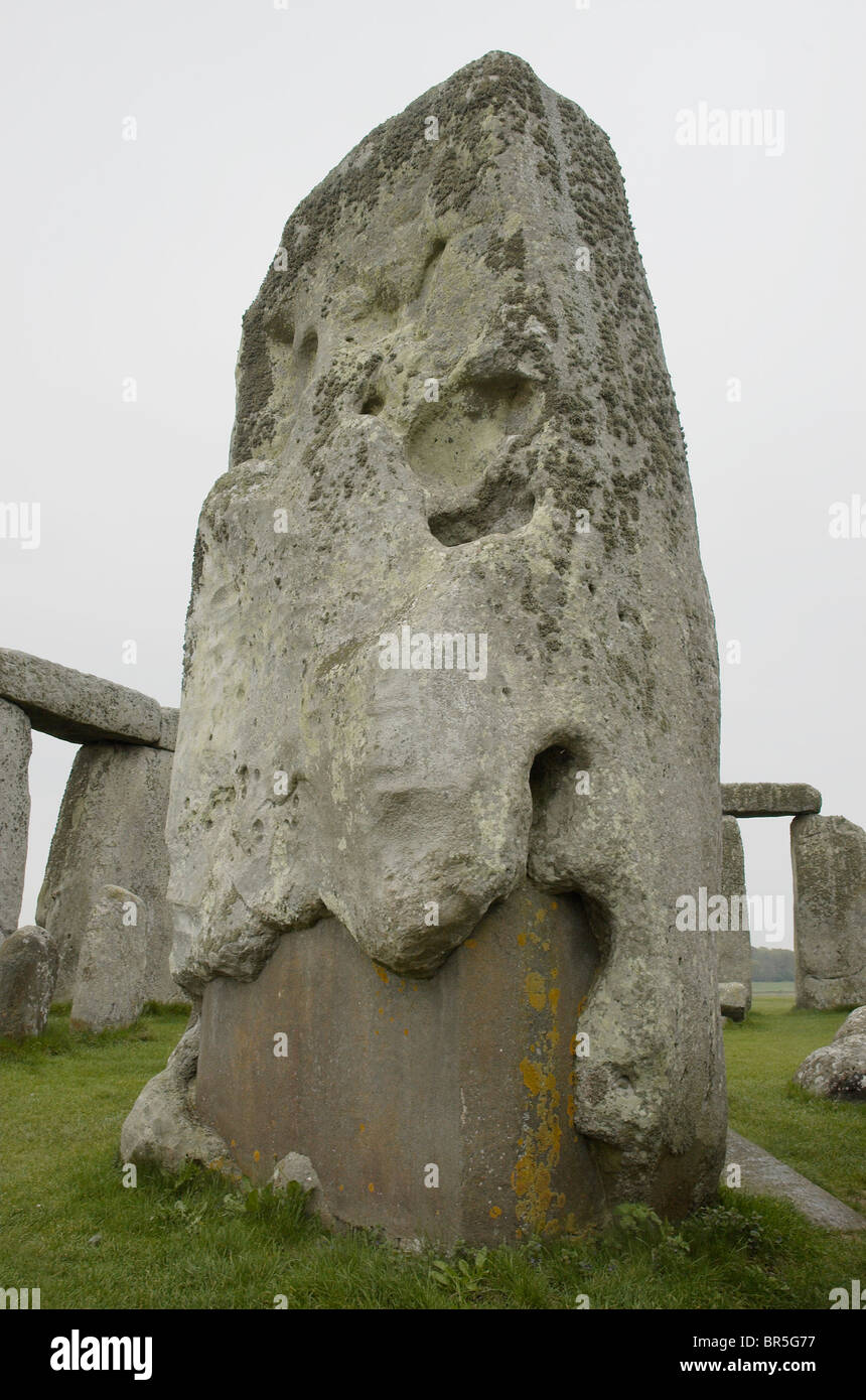 Repair to one of the stones at Stonehenge Stock Photo Alamy