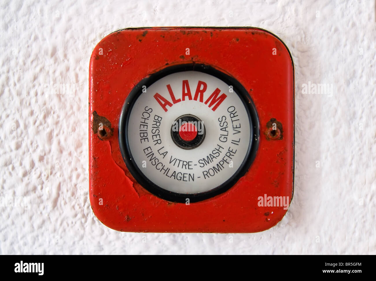 Old fire Alarm. In case of a fire break the glass and set the alarm