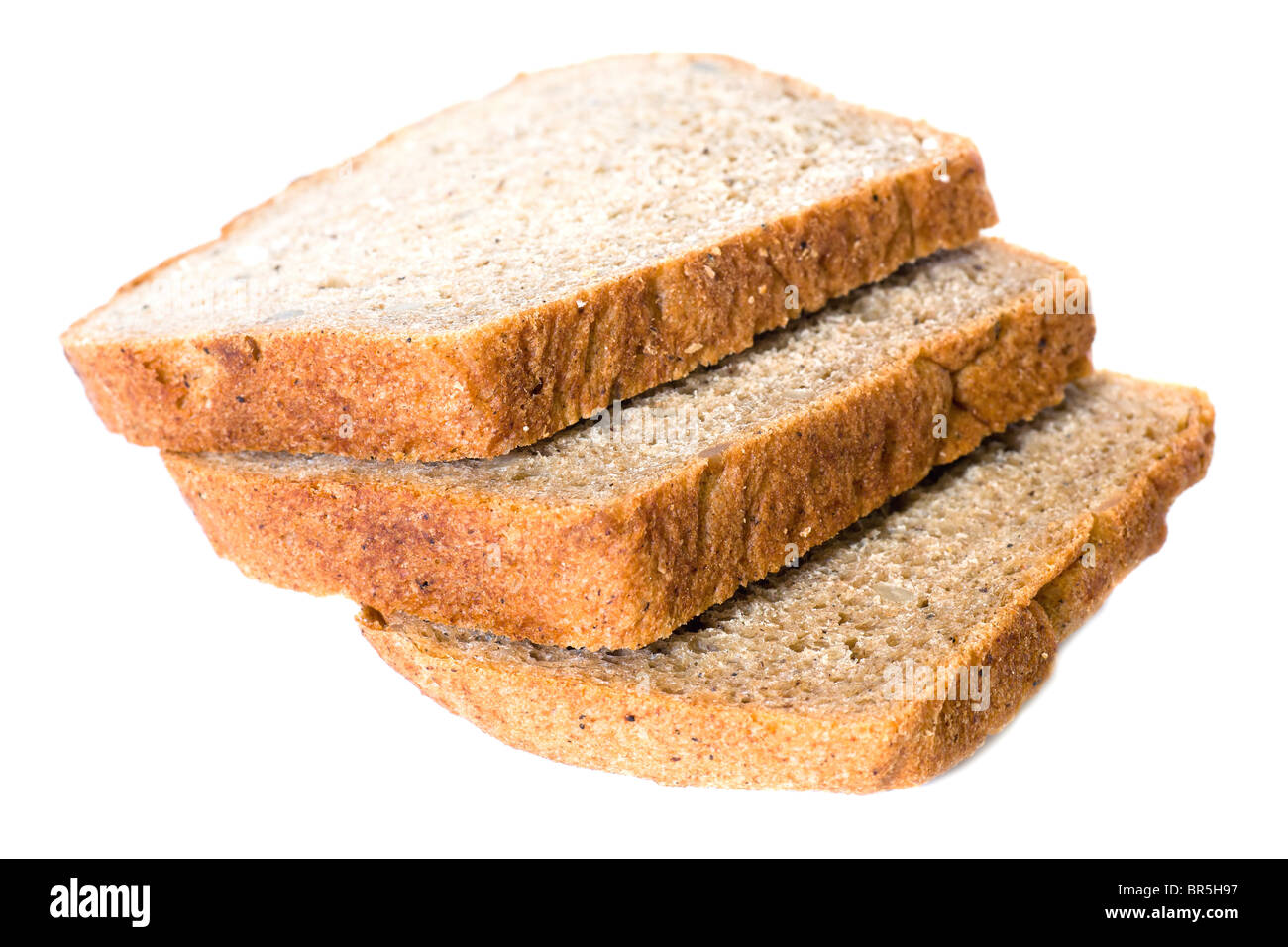 slices of wheat bread isolated on white background Stock Photo - Alamy