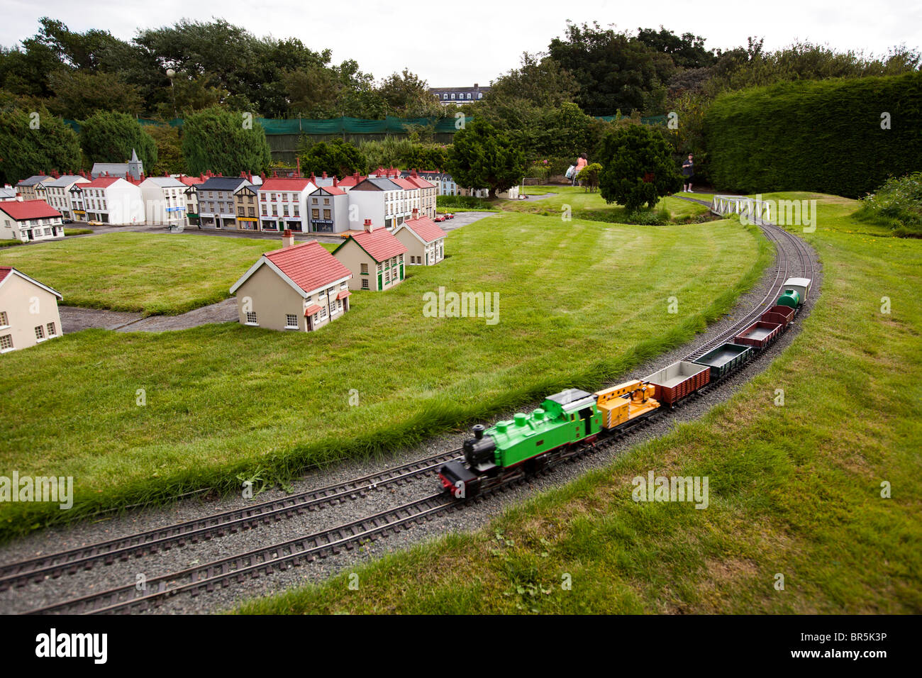 UK, England, Merseyside, Southport, train running through Model Railway