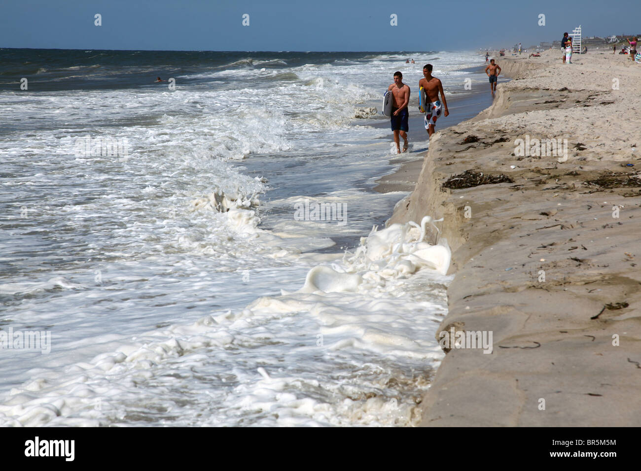 Beach erosion at Fair Harbor, Fire Island National Seashore, NY, USA