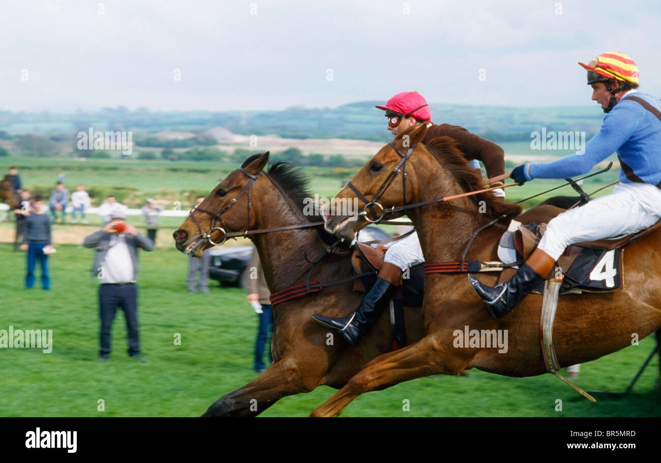 Naas, Co Kildare, Ireland, Punchestown 1987, Horse Racing, (Hunt Chase) Stock Photo