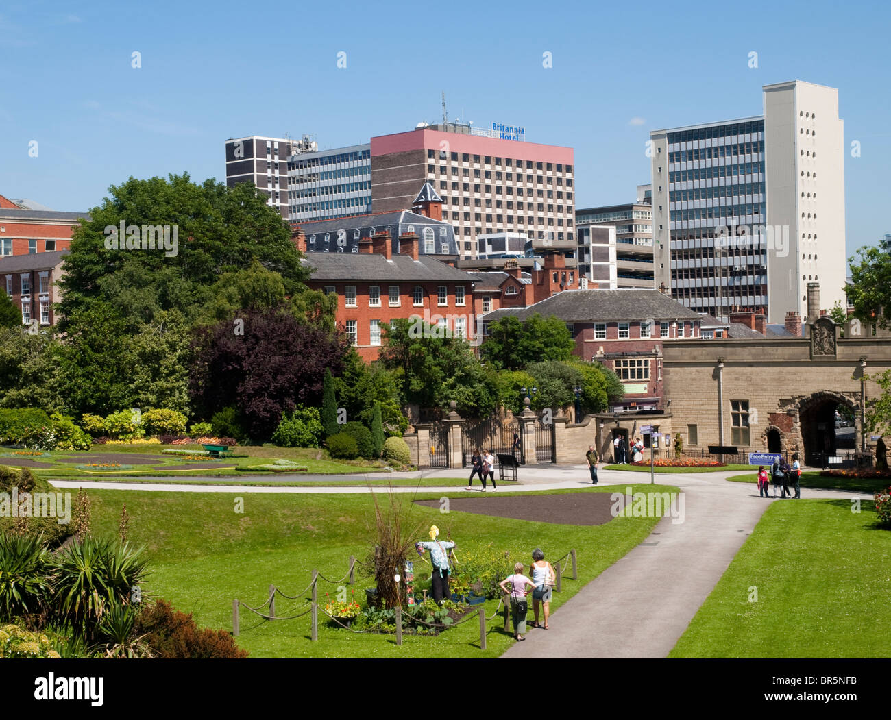 A view over the grounds of Nottingham Castle, Nottinghamshire England UK Stock Photo