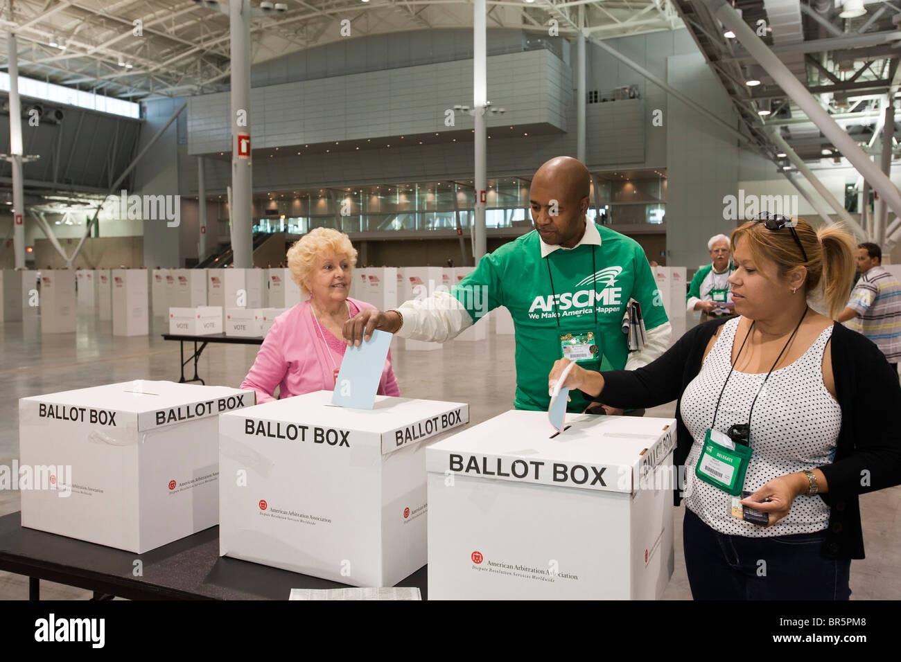Voting for Union Leaders at AFSCME Convention Stock Photo