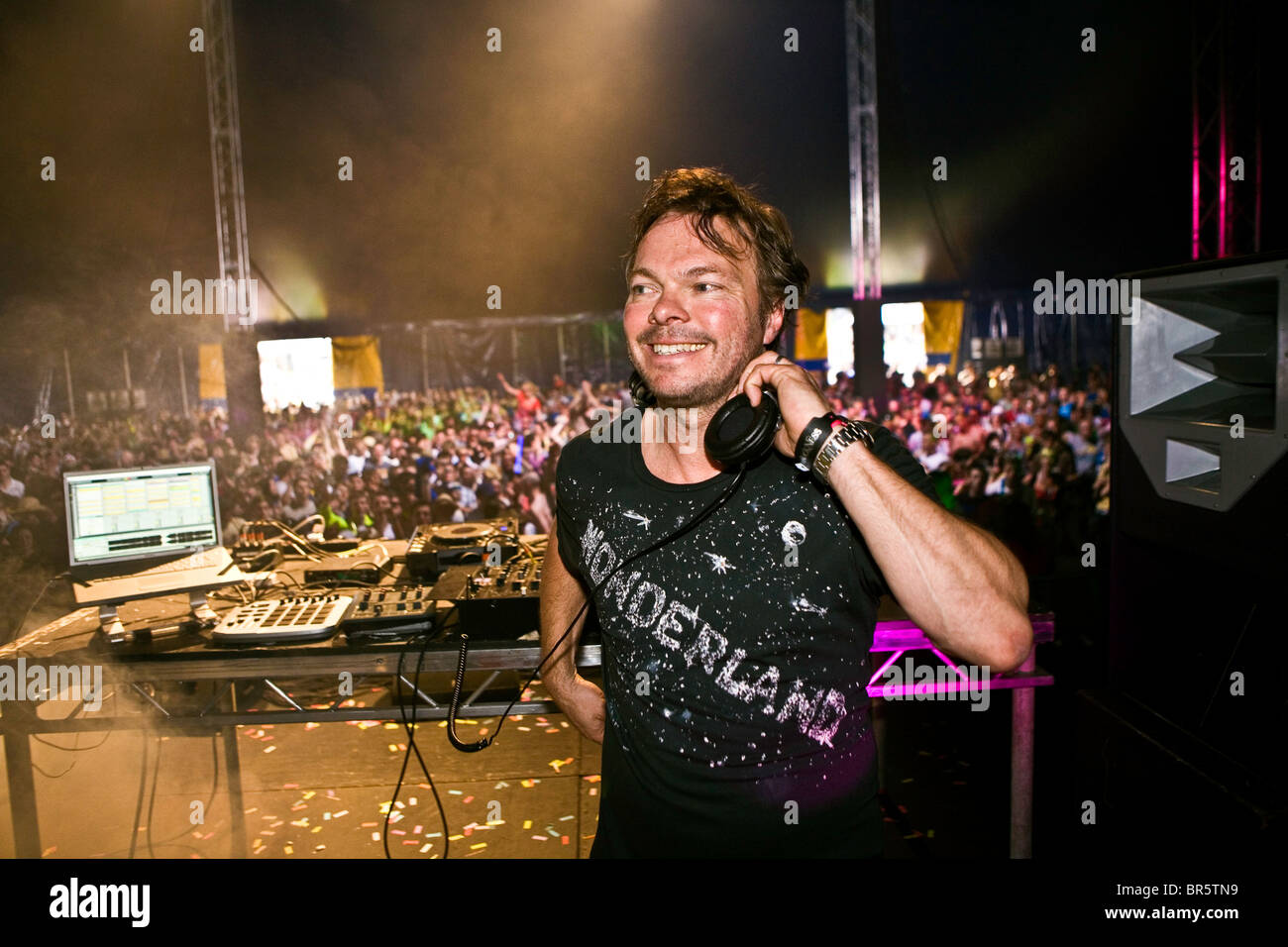 Pete Tong, DJ, playing at Rockness festival. Stock Photo