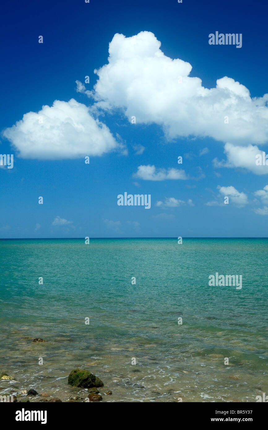 Sky Clouds and Caribbean Sea Stock Photo