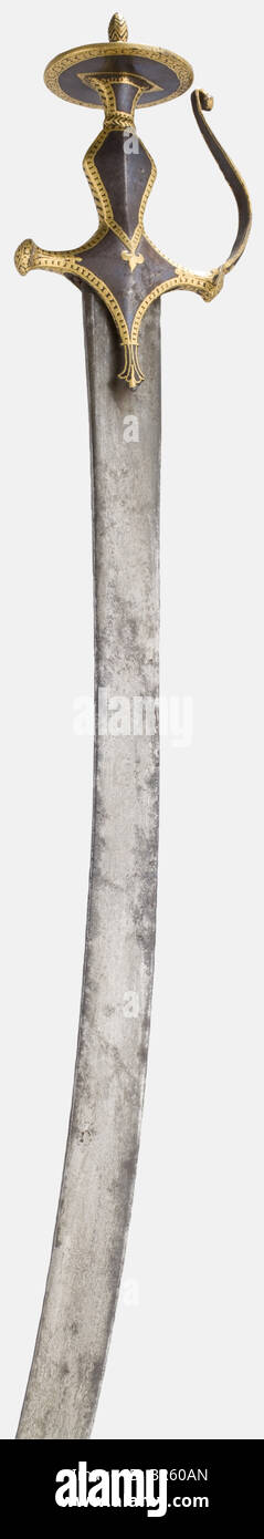 An Indian tulwar, end of the 18th century Slightly curved, single-edged ...