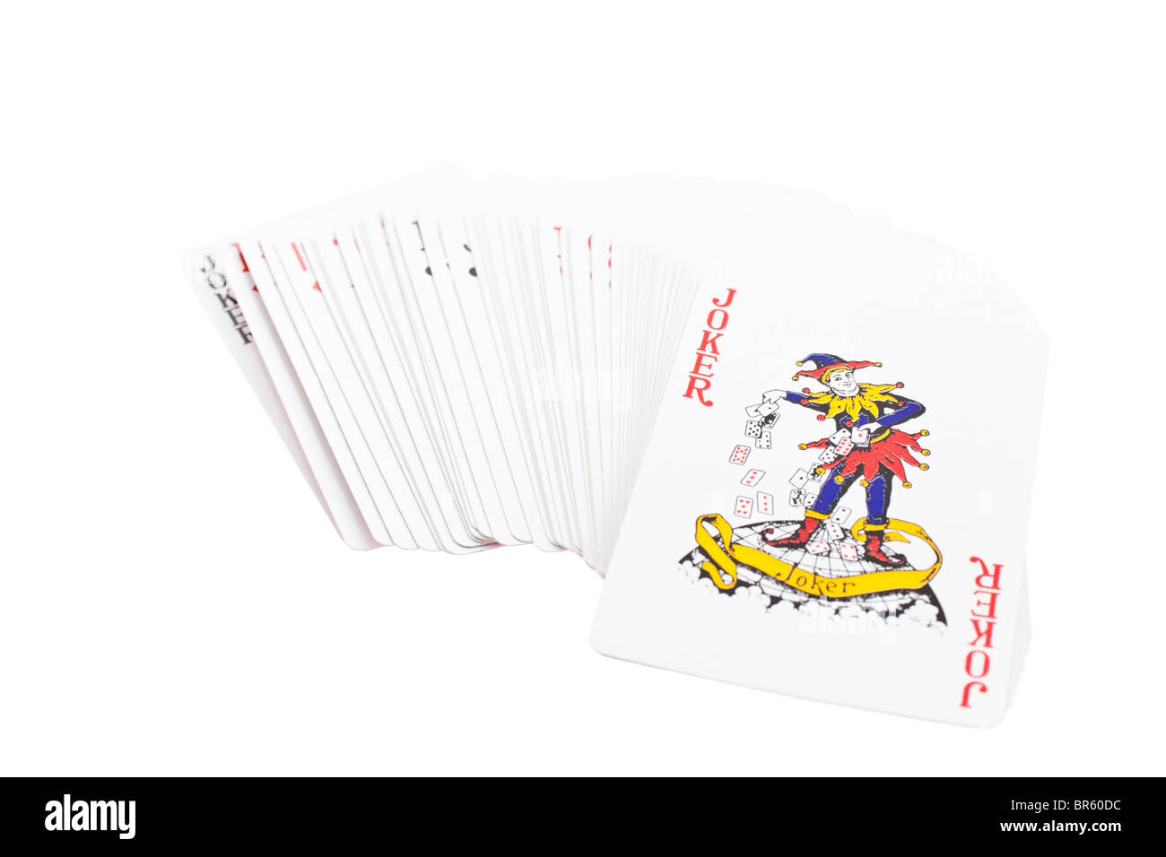playing cards deck isolated on white background. horizontal shot Stock ...