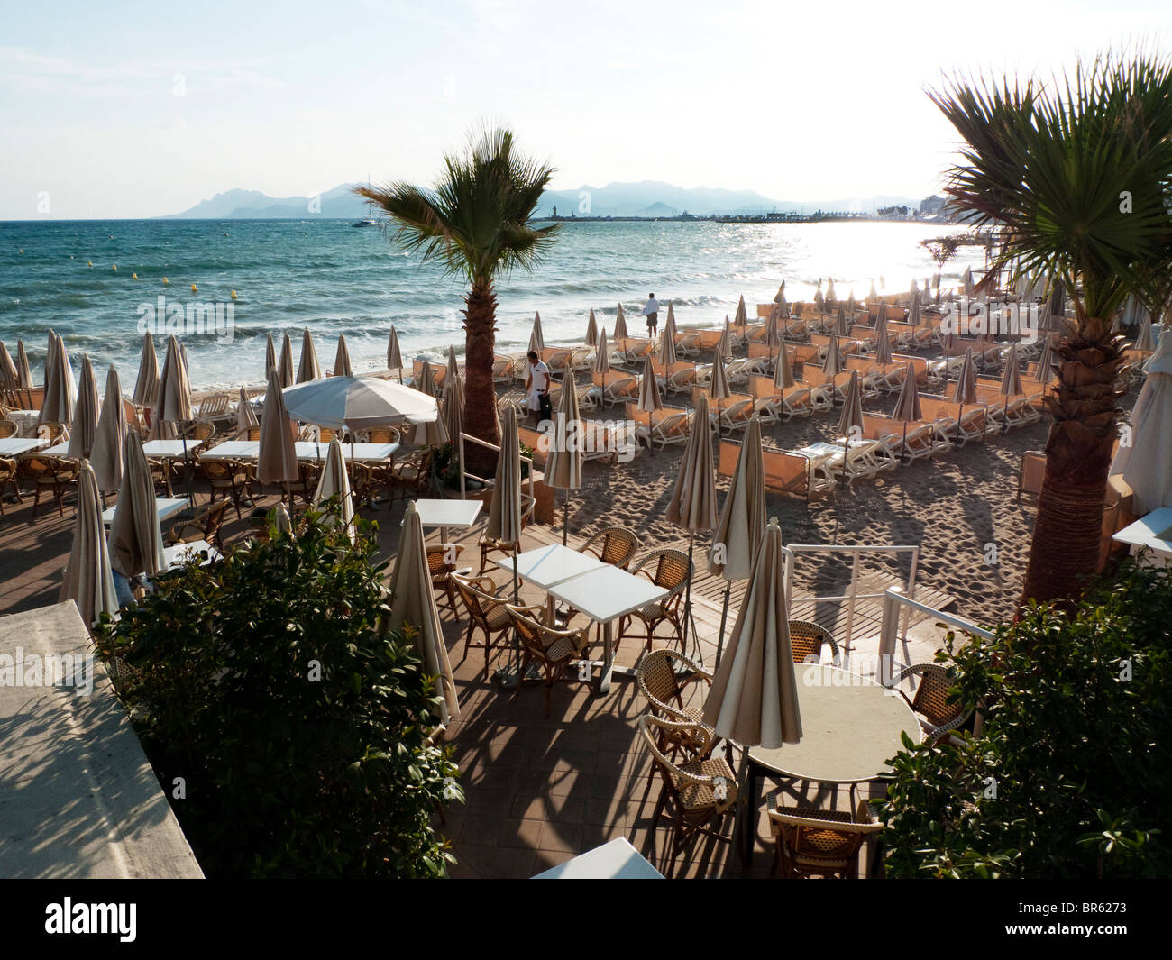 Cannes, Plage de la Croisette French Riviera Stock Photo