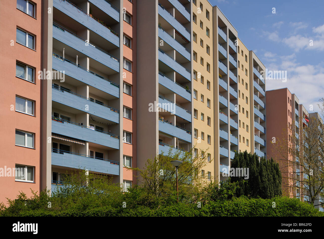 Gropiusstadt, Gropius City, Walter Gropius-designed housing estate, satellite settlements, Berlin Neukoelln, Germany, Europe. Stock Photo