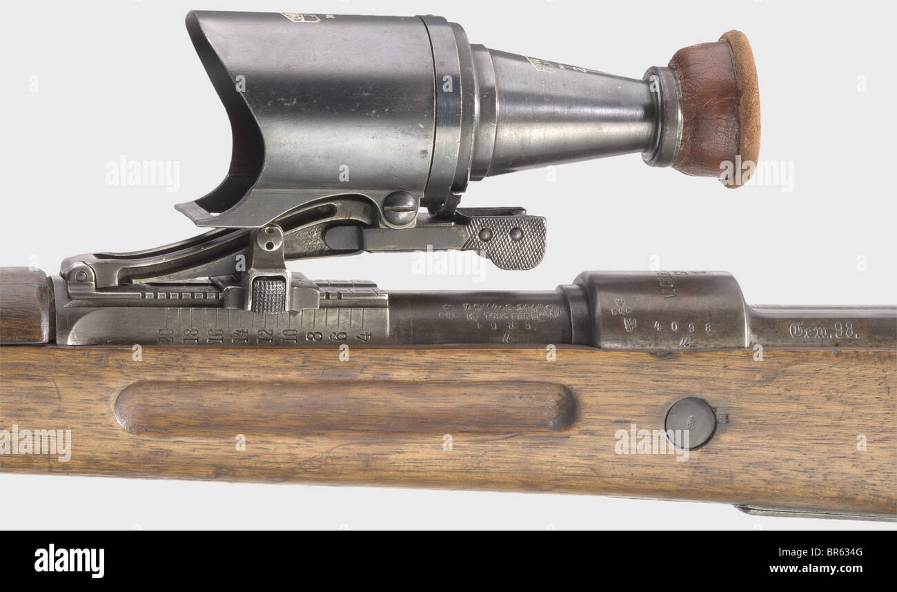A Scope Rifle 98 Schilling 1916 With Glasvisier 16 Ewb 8 X 57 Cal No 4098u Matching Numbers Except For Safety Lever Slighty Rough Bore On The Receiver Marked V Chr Schilling