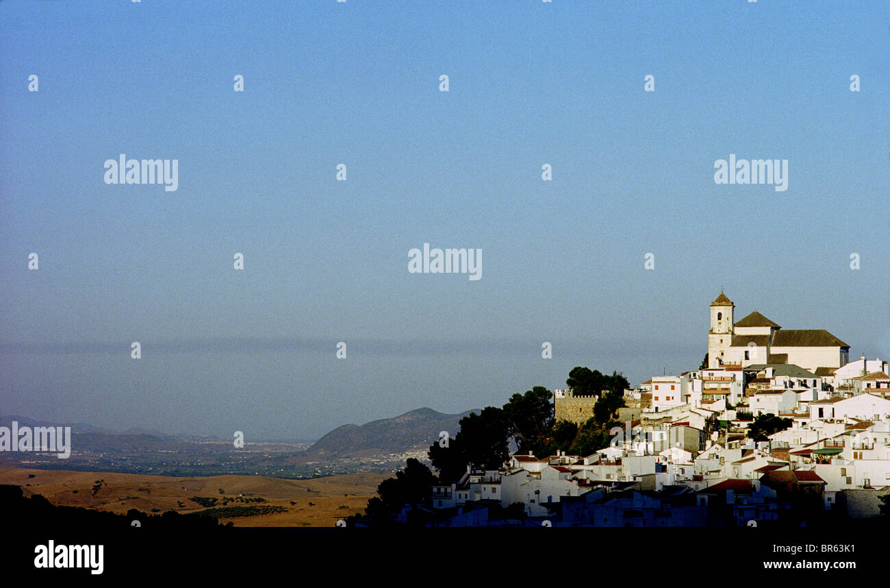 White village of Alozaina in Malaga province Spain Stock Photo