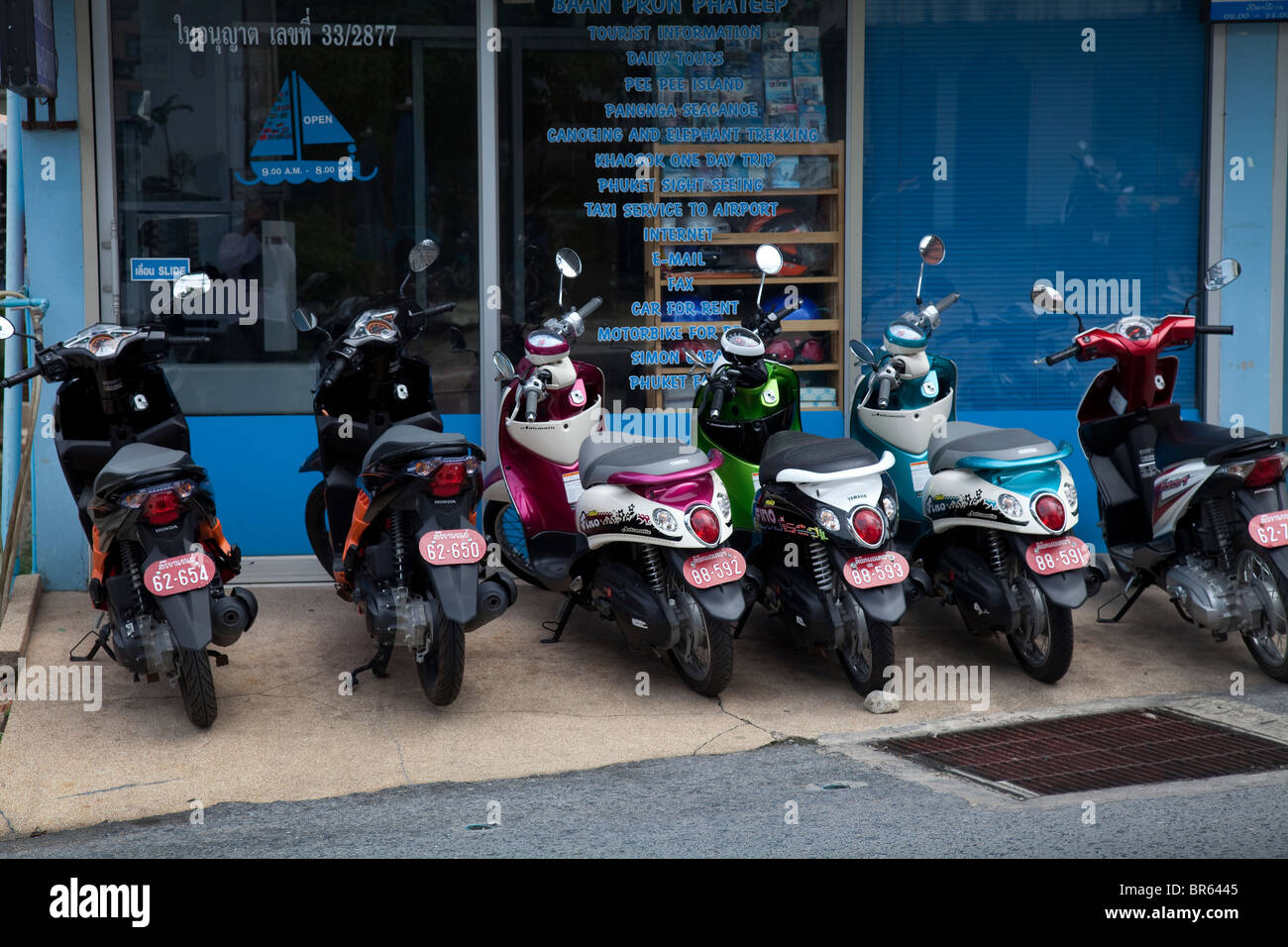 Scooters for rent, Phuket, Thailand Stock Photo Alamy