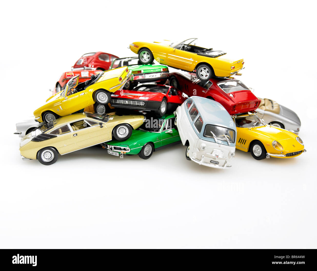 Pile of miniature model cars. Stock Photo